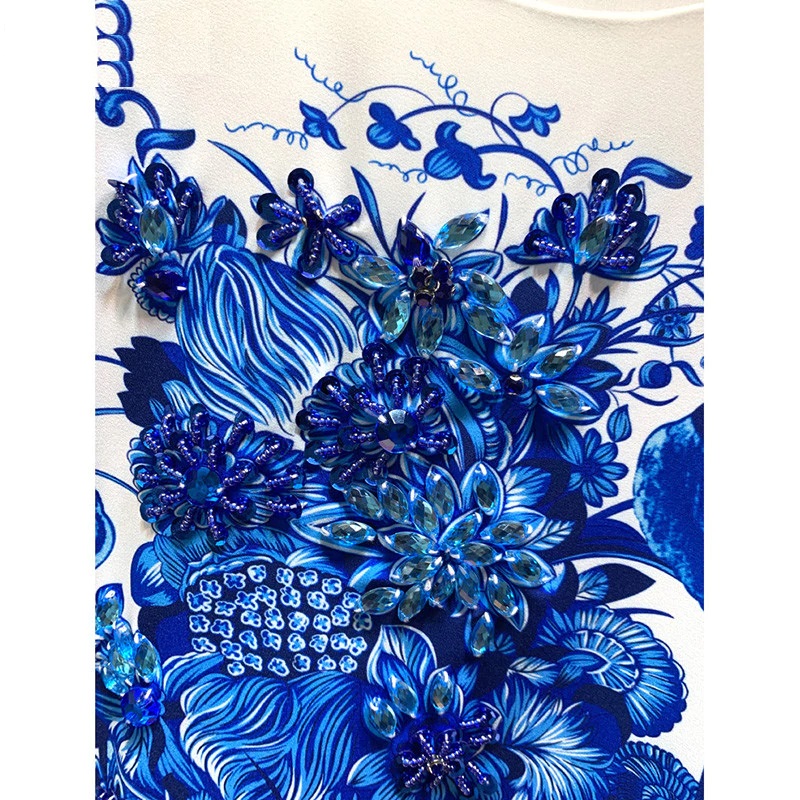 Runway luxury Beaded Vintage Loose Mini Dress - Image 4