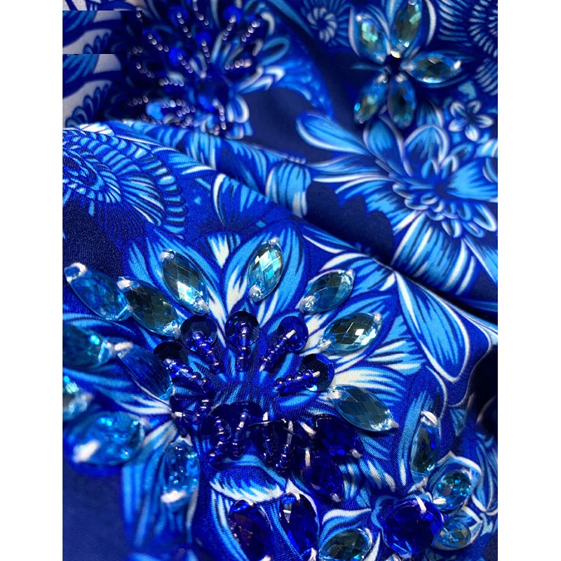 Runway luxury Beaded Vintage Loose Mini Dress - Image 5