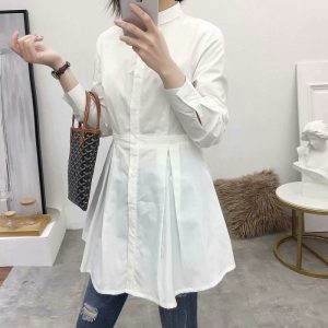 Fashion Stand Collar Long Sleeve Blouses Shirt
