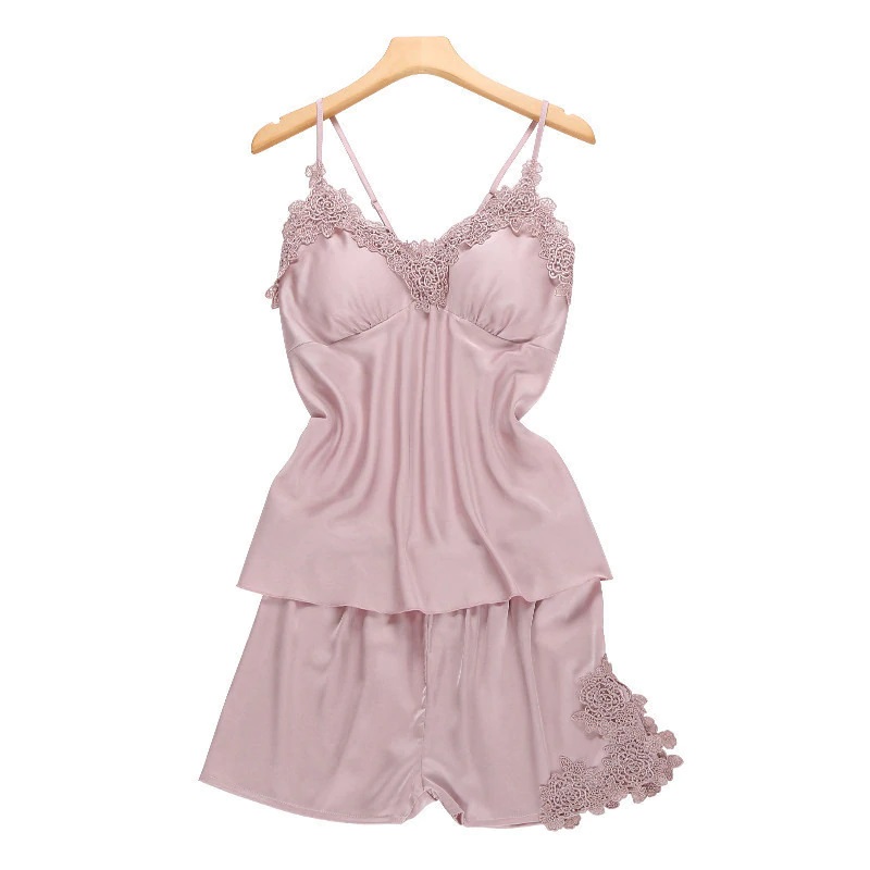 Sexy Satin Lace Sleeveless Sleepwear - Image 5