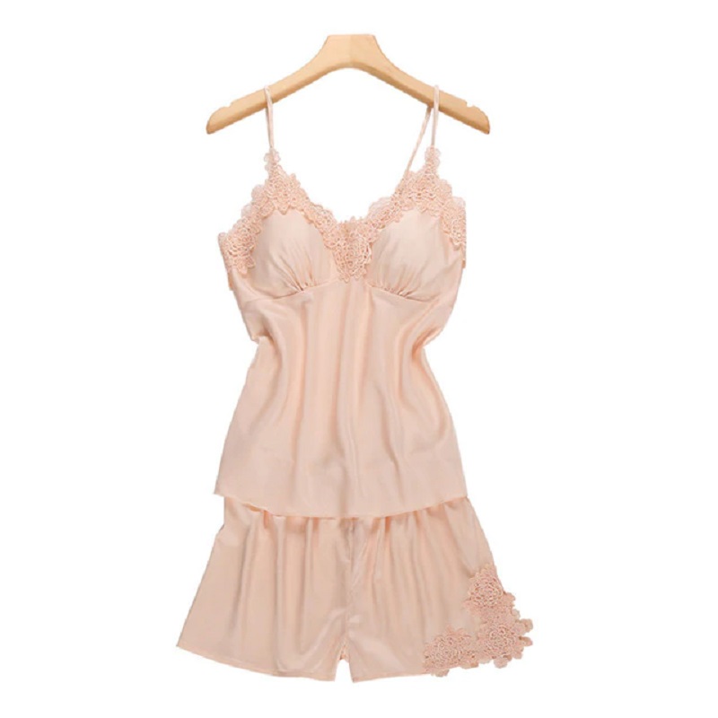Sexy Satin Lace Sleeveless Sleepwear - TD Mercado