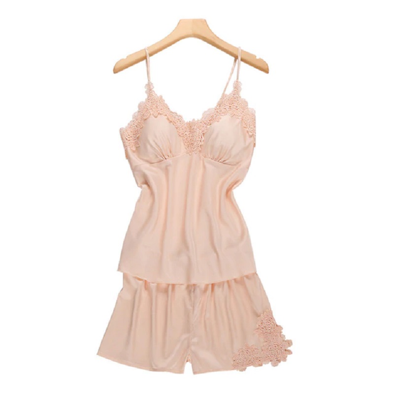 Sexy Satin Lace Sleeveless Sleepwear - Image 6