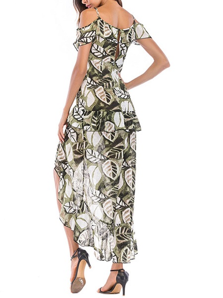 Straps Neck Sleeveless Printed Beach Dress - TD Mercado