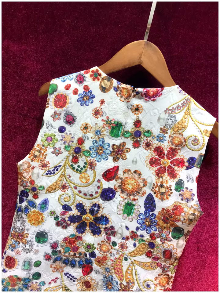 Vintage Gorgeous Crystal Beading Runway Mini Dress - Image 4