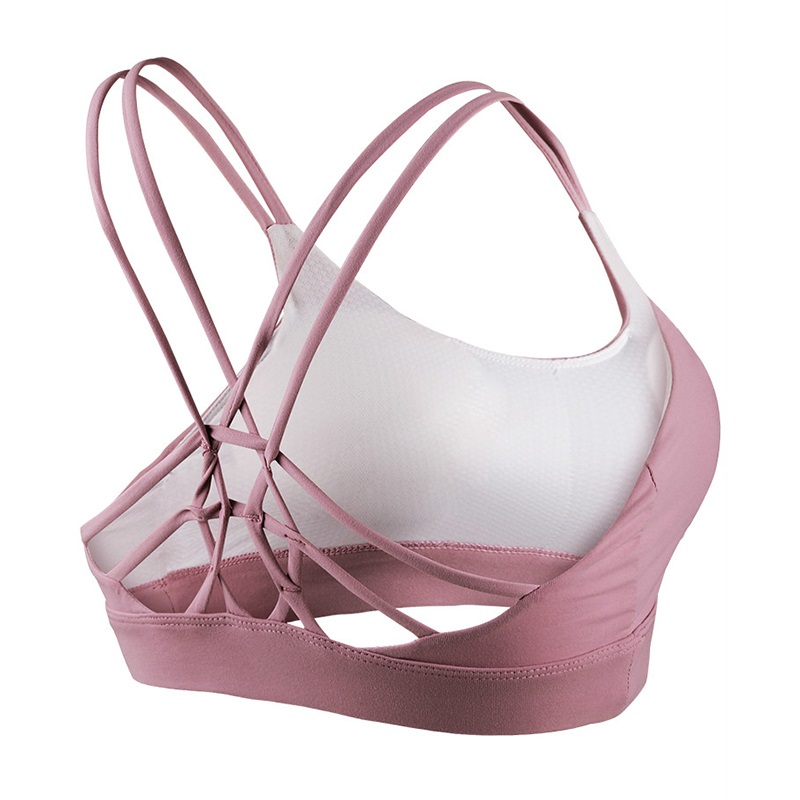 Back Crisscross Padded Gym Workout Bra Crop Top - Image 5