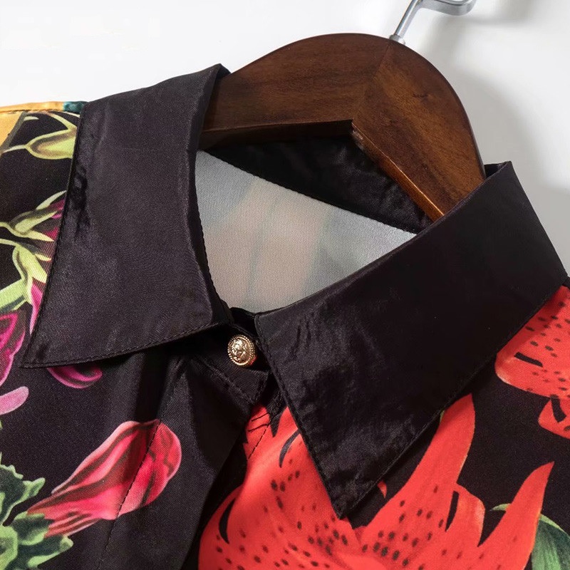 Designer Flower Print Long Sleeve Nightgown Dresses - Image 3