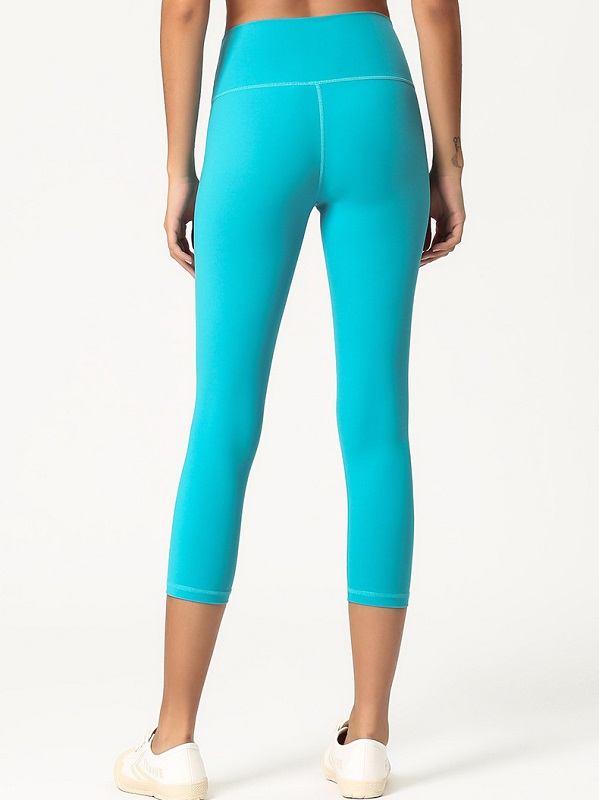 Solid Color Skinny Cropped Legging For Yoga - Image 3
