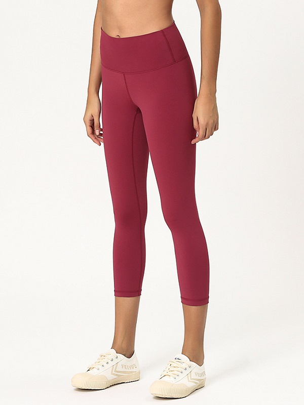 Solid Color Skinny Cropped Legging For Yoga - Image 4