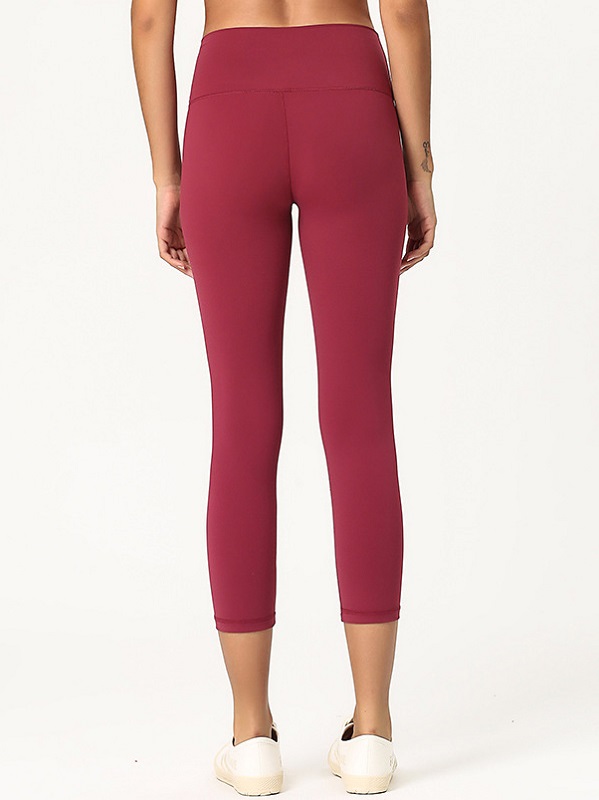 Solid Color Skinny Cropped Legging For Yoga - Image 5