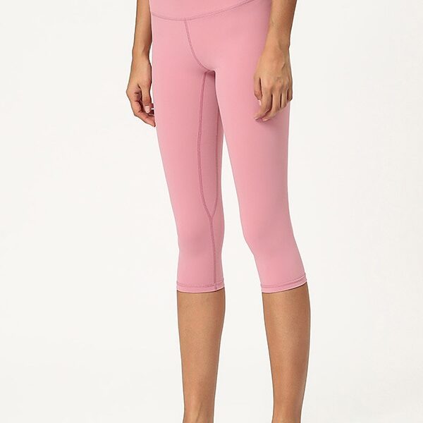 Mid Calf Length Pure Color High Elastic Yoga Leggings - TD Mercado