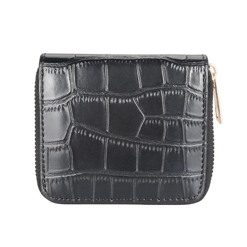 Multi-function Solid PU Leather Short Zipper Wallet