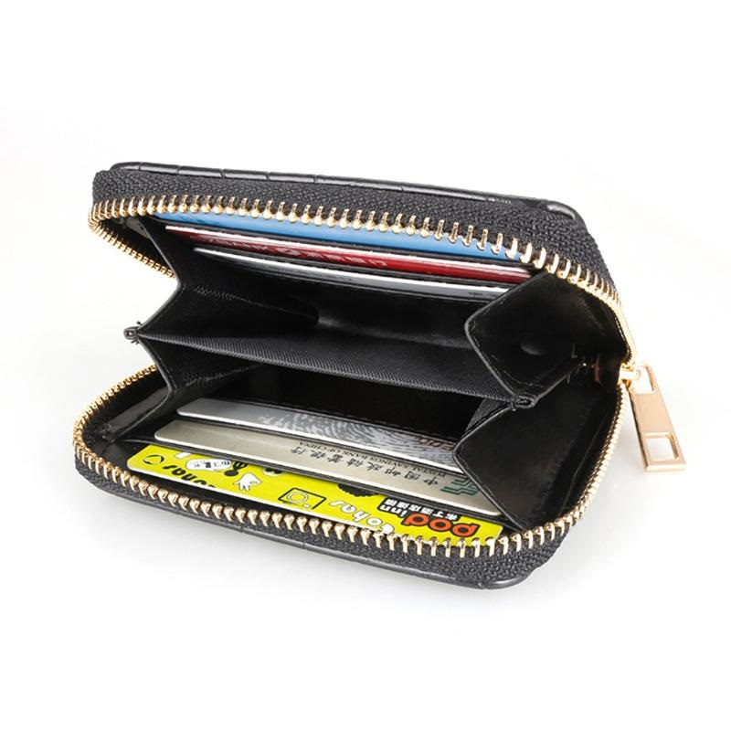 Multi-function Solid PU Leather Short Zipper Wallet - Image 3