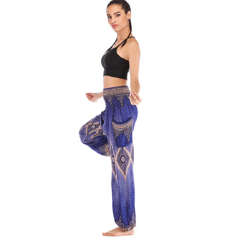 National Print High Waist Lantern Yoga Pants - Image 11