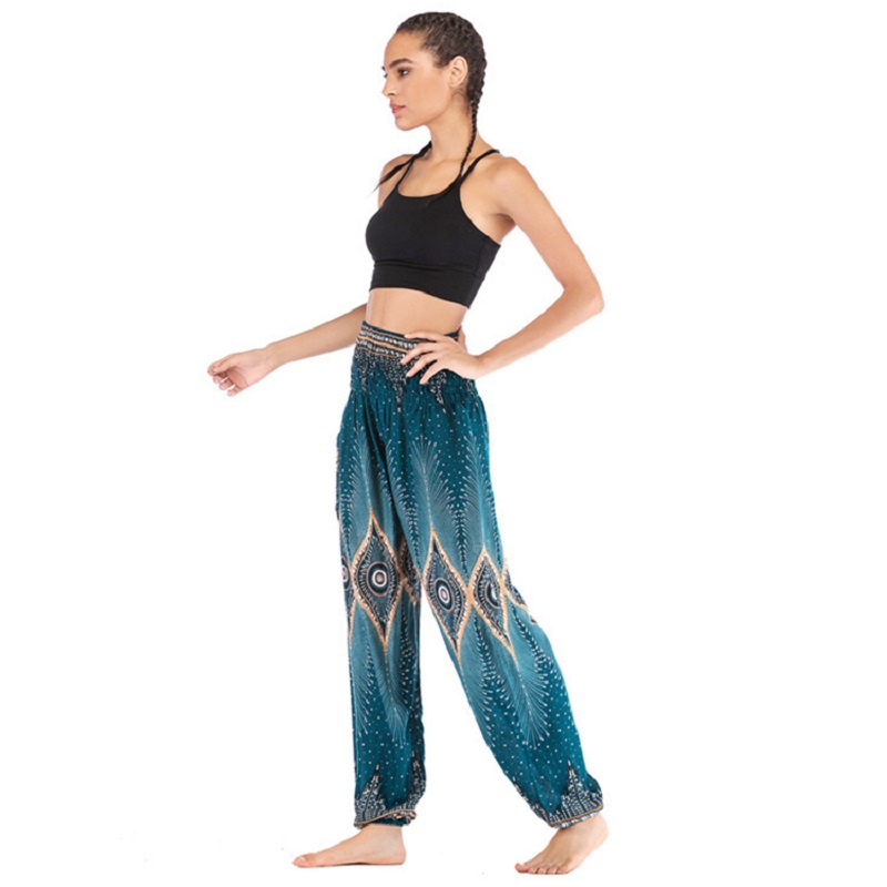 National Print High Waist Lantern Yoga Pants - Image 3