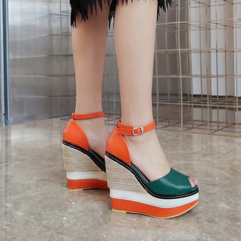 2021 chunky heel buckle ankle strap platform sandals
