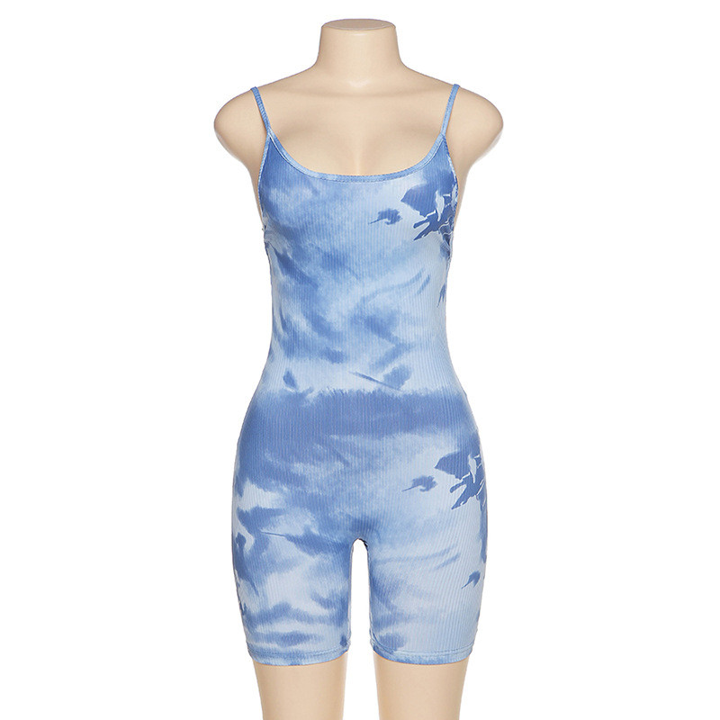 Bodycon Lace Up Backless Romper - Image 7