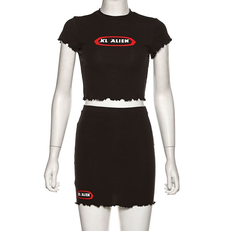 Clubwear Printed Crop Top Two Piece Skirt Set - Image 5