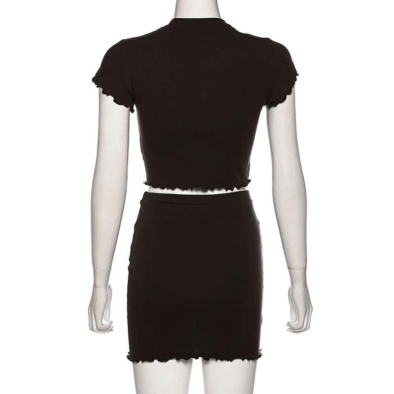 Clubwear Printed Crop Top Two Piece Skirt Set - Image 7