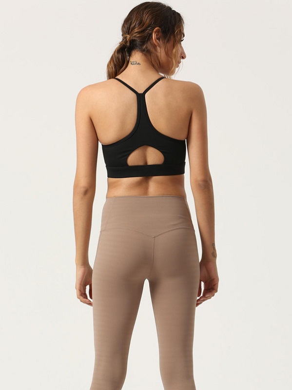 Fixed Shoulder Straps Pure Color Yoga Wear Cropped Cami - Image 5