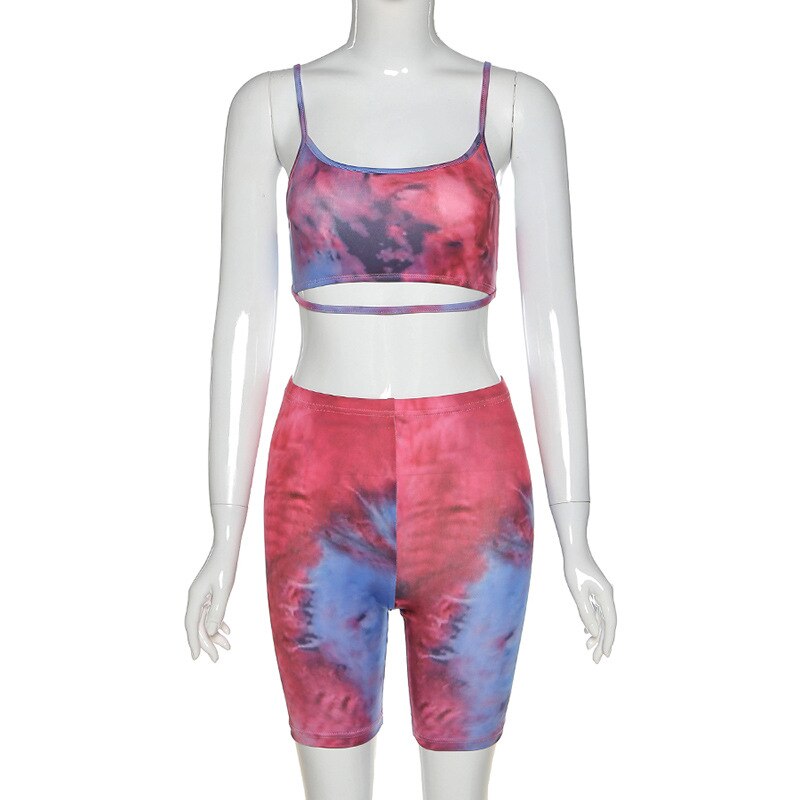 Hollow Out Crop Sleeveless Fitness Shorts Set - Image 5