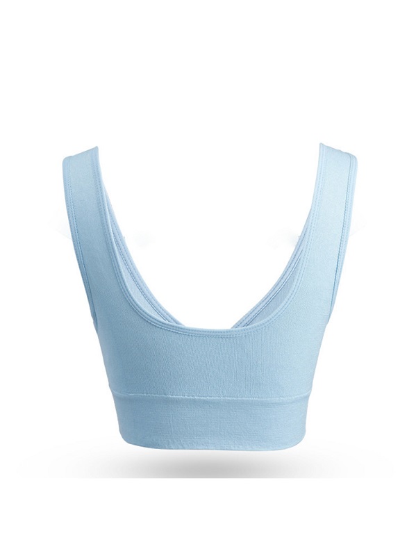 Lace Trim Solid Wire Free Sports Tank Top - Image 9