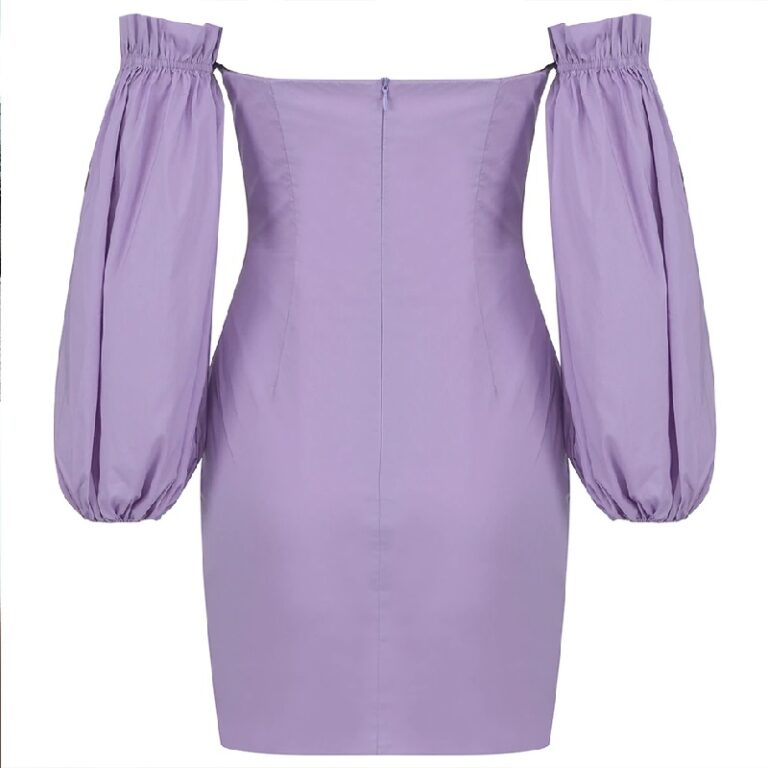 Sexy Off Shoulder Long Sleeve Draped Bodycon Dress - TD Mercado