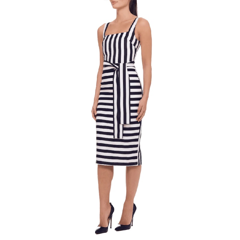 Sexy Spaghetti Striped Bandage Mini Dress - Image 2