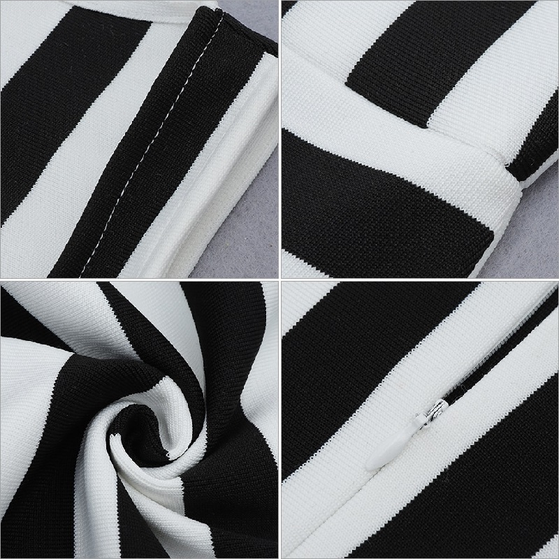 Sexy Spaghetti Striped Bandage Mini Dress - Image 6