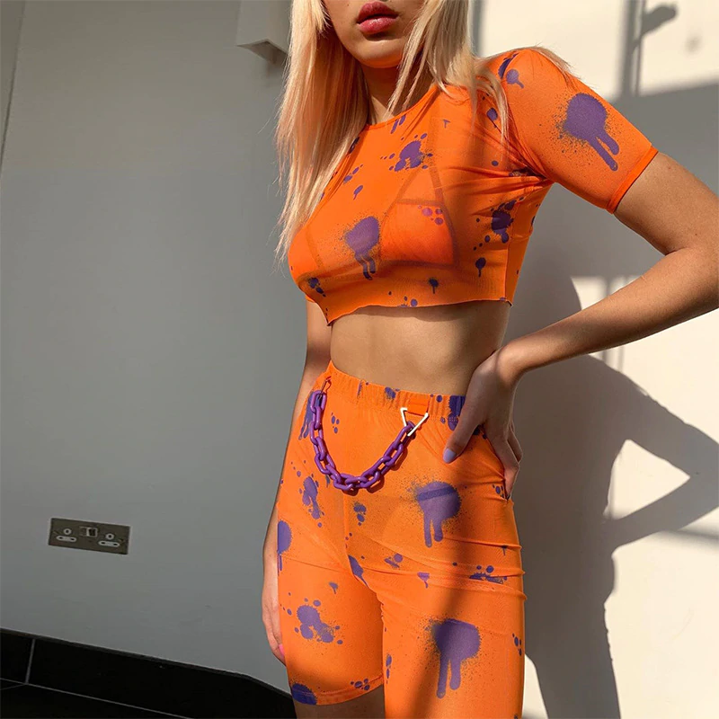 Short Sleeve Crop Top And Hot Shorts - Image 5