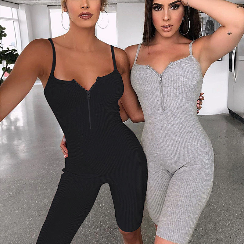 Sleeveless Zipped Sexy Bodycon Playsuit - Image 19