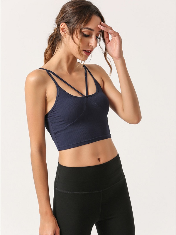 Spaghetti Strap Breathable Yoga Camisole With Breast Pad - Image 4