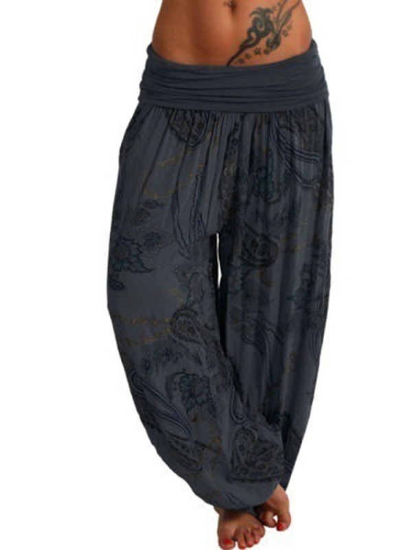 Casual Loose Floral Print High Waist Wide Leg Yoga Pants - TD Mercado