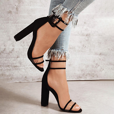 Clear Strap Stiletto Block Heels – TD Mercado