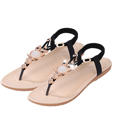 thong sandals with jewels