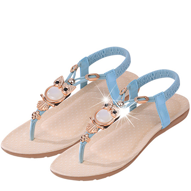 thong sandals with jewels
