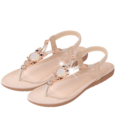 thong sandals with jewels