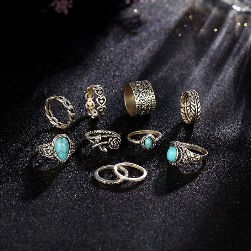 Vintage Tibetan Flower Knuckle Rings Punk Jewellery - Image 11
