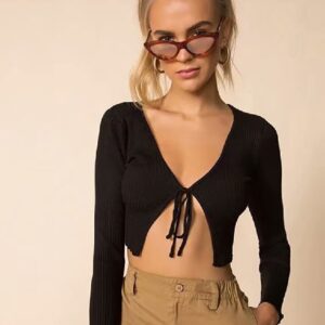 Casual Long Sleeve Knitted V Neck Cardigan Sweater