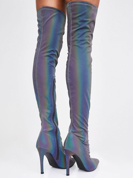 Knee Pointed Toe High Heels Stiletto Heel Boots - Image 7