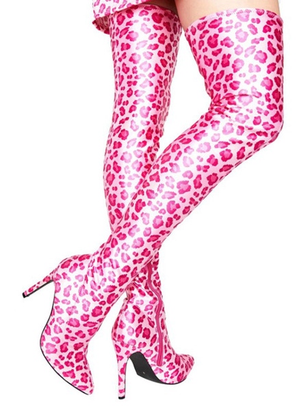 Knee Pointed Toe High Heels Stiletto Heel Boots - Image 9