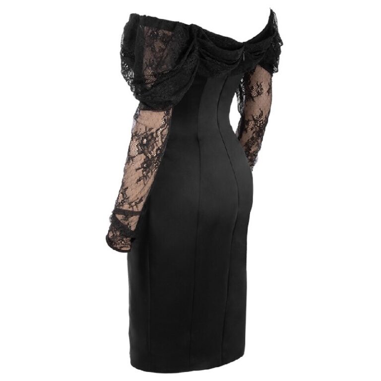 Off-Shoulder Sexy Lace Elegant Runway Bodycon Party Dress - TD Mercado