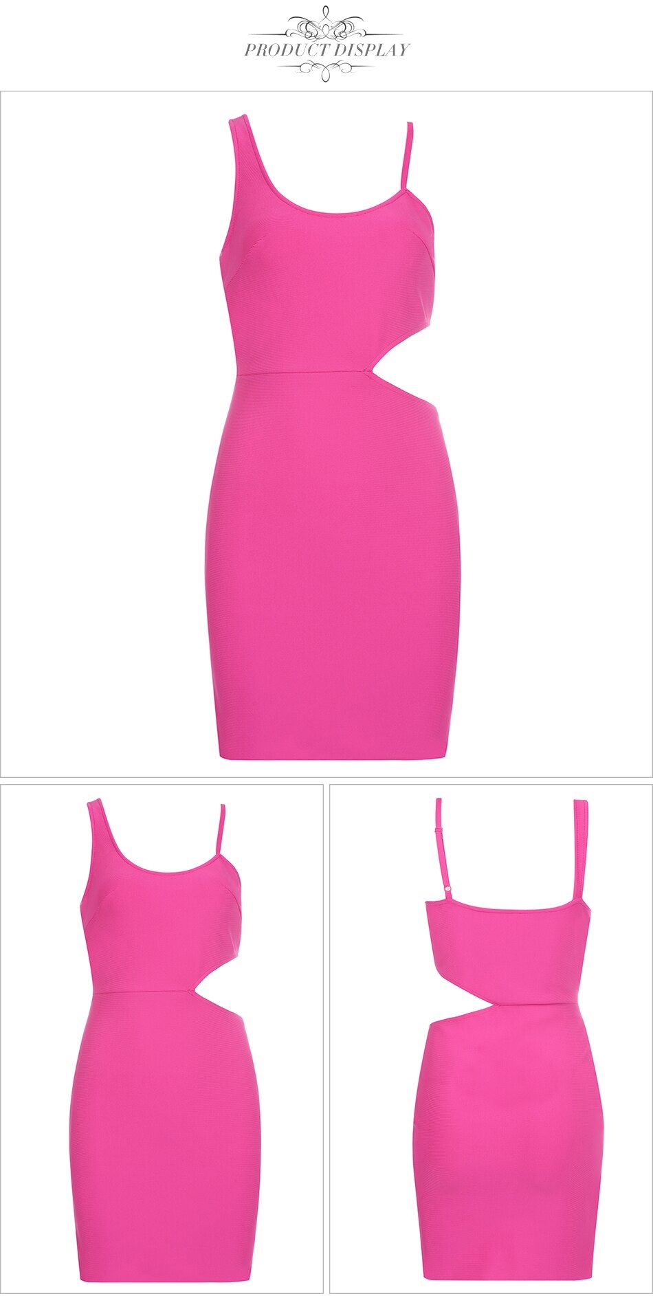 Sexy Runway Spaghetti Strap Hollow Out Party Mini Bandage Dress - TD ...