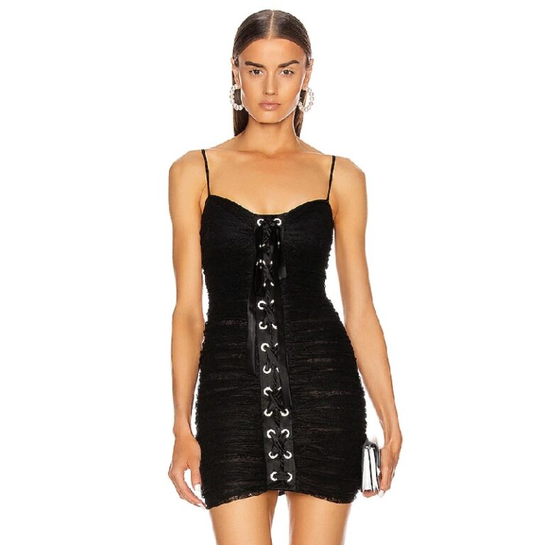 Spaghetti Strap Club Sexy Lace Up Celebrity Party Bandage Dress – Td