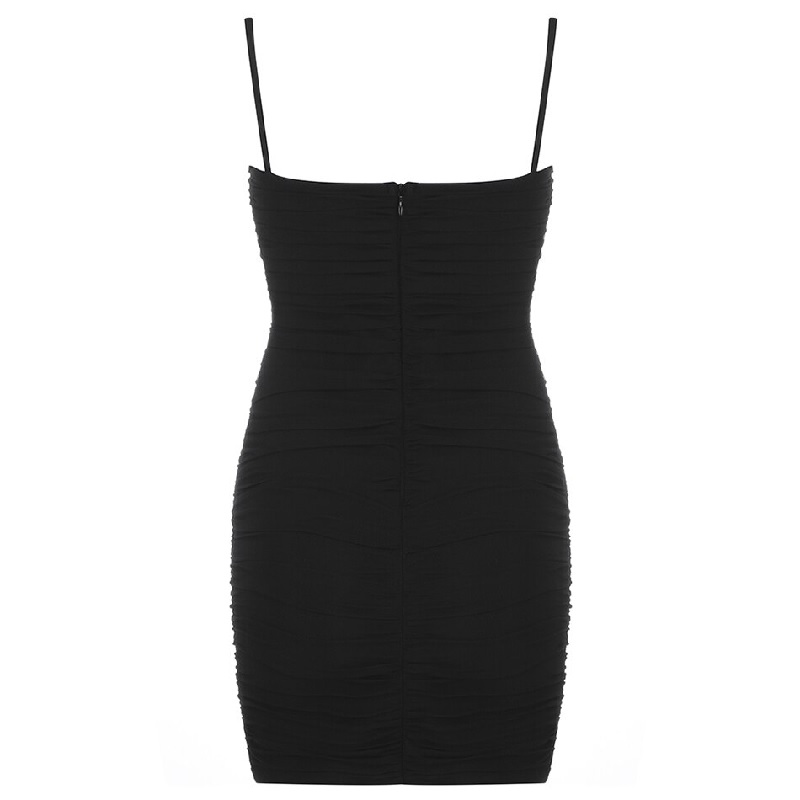 Elegant Spaghetti Strap Club Lace Up Bandage Mini Dress - Image 5