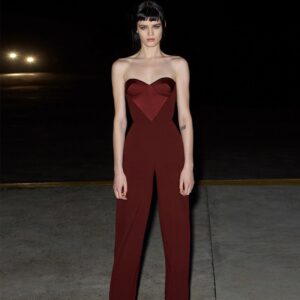 Strapless Patchwork Heart Backless Sexy Club Party Jumpsuit
