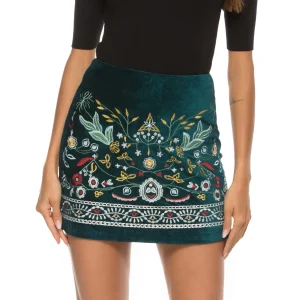 Vintage High Waist Bottom Boho Pencil Corduroy Skirt