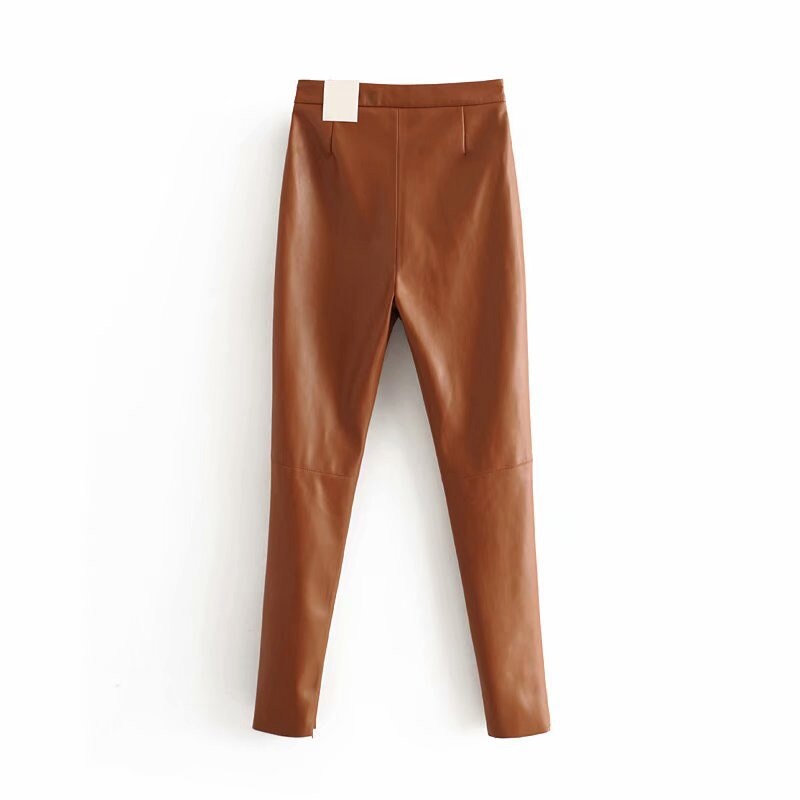 Zipper Pocket Decorate Long Trousers Plat Skinny Bottom Pants - TD Mercado