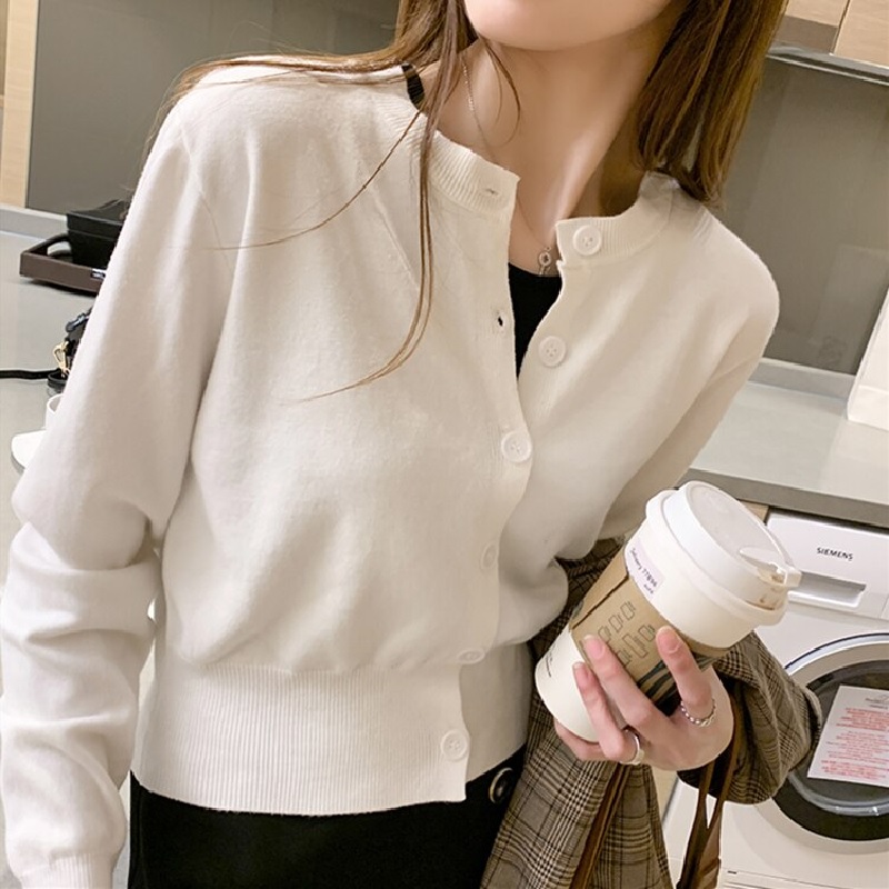 Casual Single Breasted Knitted Slim Button Sweater - Image 5