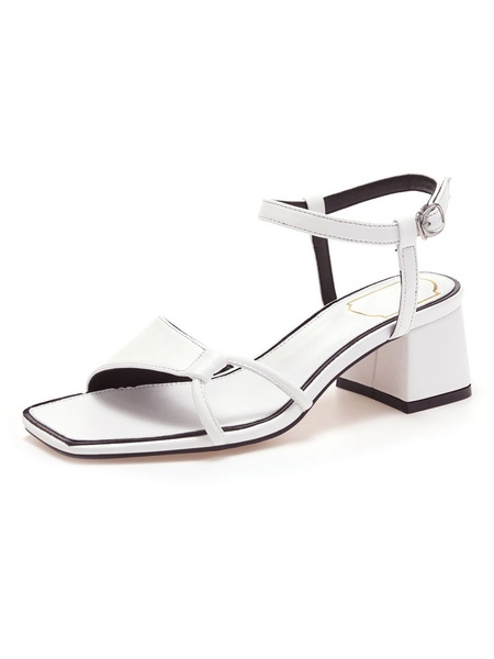 Silver Metallic Block Heel Gladiator Heels Sandals|FSJshoes