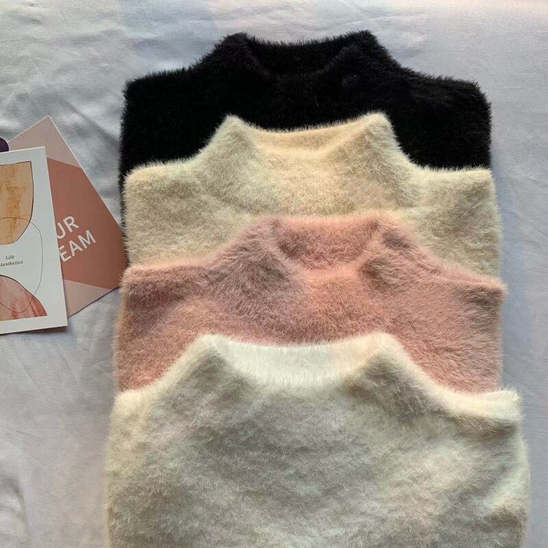 Long sleeve Solid Knitted Korean academic style Sweater - Image 6